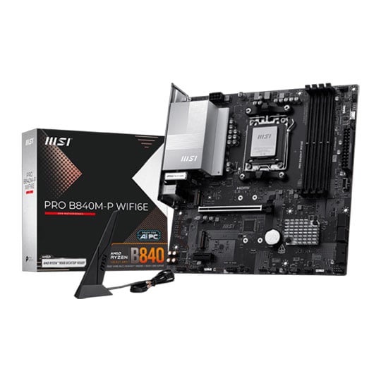 MSI PRO B840M-P WiFi 6E AM5 DDR5 PCIe 4.0 microATX Motherboard