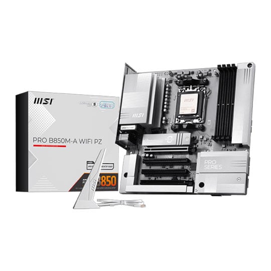 MSI PRO B850M-A WiFi PZ AM5 DDR5 PCIe 5.0 Reverse Connector microATX Motherboard MSI PRO B850M-A WiFi PZ AM5 DDR5 PCIe 5.0 Reverse Connector microATX Motherboard