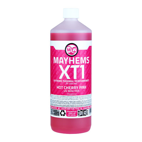 Mayhems XT1 Pink Hot Cherry UV Reactive Premixed Fluid - 1L : image 3