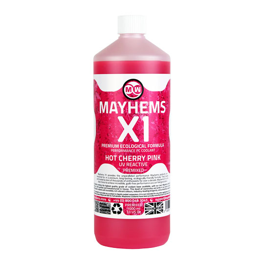 Mayhems X1 Pink Hot Cherry UV Reactive Premixed Fluid - 1L : image 3