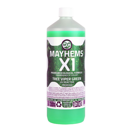 Mayhems X1 Green Tree Viper UV Reactive Premixed Fluid - 1L : image 3