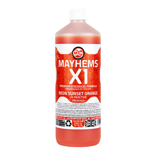 Mayhems X1 Orange Neon Sunset UV Reactive Premixed Fluid - 1L : image 3