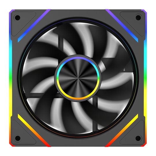 Powercool Aura 120 ARGB PWM Infinity Reverse Black Cooling Fan