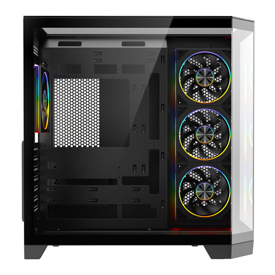 CiT DS360 PRO Black Mid Tower Tempered Glass PC Gaming Case with 4x CiT Saturn Fans