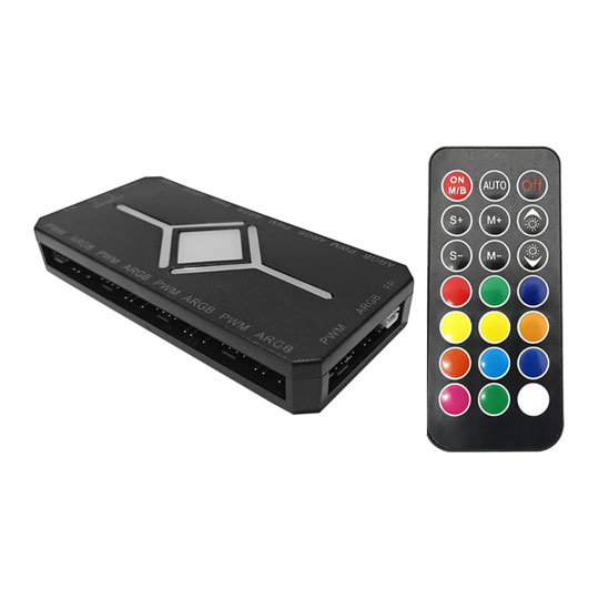 CiT PWM ARGB 9 Port Hub With SATA Power and Remote