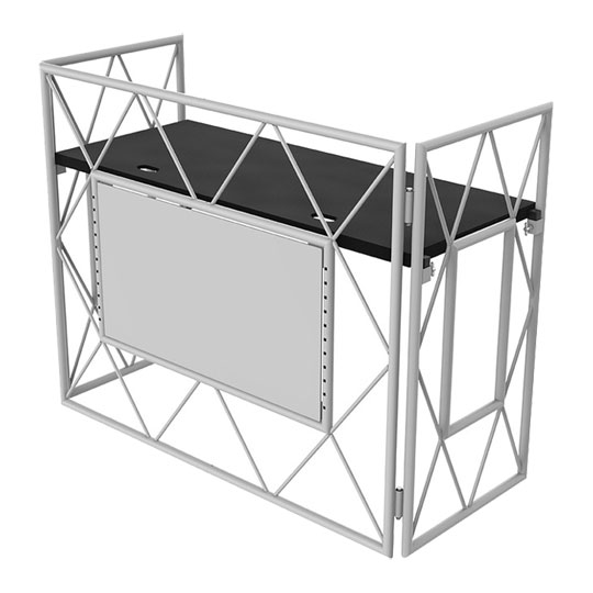 ULITMAX TrussBooth-BK Aluminium Truss DJ Booth with VESA TV Mount and Shelf (White) + Carry Bag ULITMAX TrussBooth-BK Aluminium Truss DJ Booth with VESA TV Mount and Shelf (White) + Carry Bag