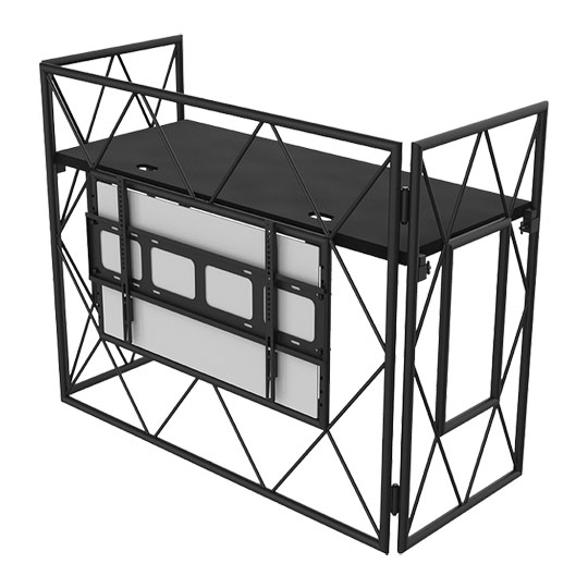 ULITMAX TrussBooth-BK Aluminium Truss DJ Booth with VESA TV Mount and Shelf (Black) ULITMAX TrussBooth-BK Aluminium Truss DJ Booth with VESA TV Mount and Shelf (Black)