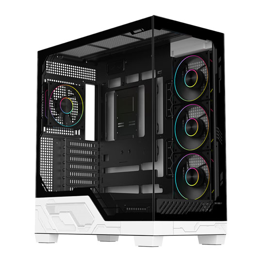 Powercool Ultra White Tempered Glass Mid Tower Gaming Case