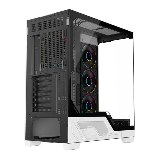 Powercool Ultra White Tempered Glass Mid Tower Gaming Case : image 4