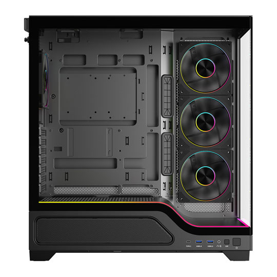 Powercool Pulsar Tempered Glass Black Mid Tower Gaming Case