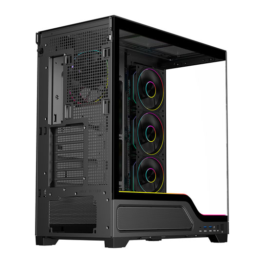 Powercool Pulsar Tempered Glass Black Mid Tower Gaming Case : image 4