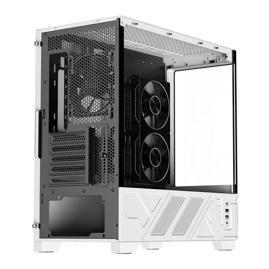 Powercool Arctic White Tempered Glass MicroATX Tower Gaming Case : image 4