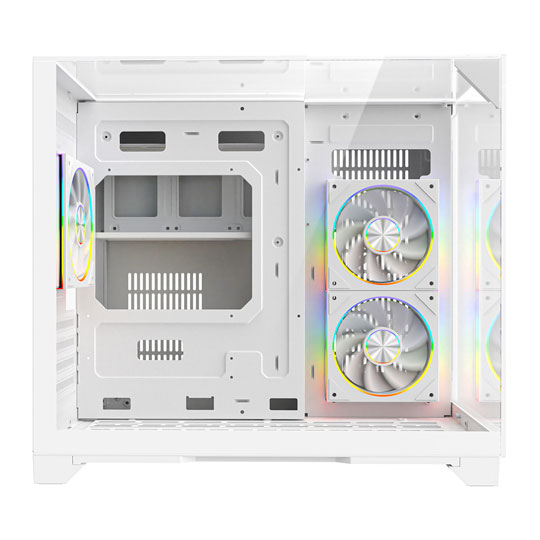 Powercool Atom Tempered Glass White MicroATX Tower Gaming Case