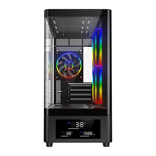 Powercool Gravity Tempered Glass Black MicroATX Tower Gaming Case : image 3