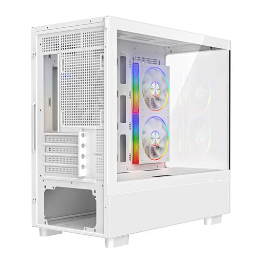 Powercool Gravity Tempered Glass White MicroATX Tower Gaming Case : image 4