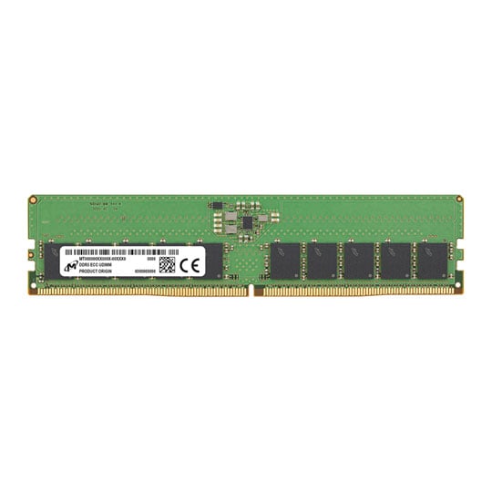 Micron 16GB 5600MHz ECC UDIMM 1Rx8 DDR5 Server Memory Micron 16GB 5600MHz ECC UDIMM 1Rx8 DDR5 Server Memory