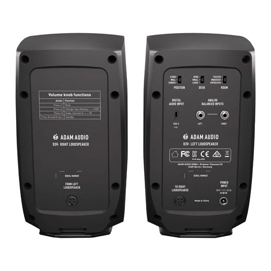 ADAM Audio - D3V (Black) Desktop Monitors with Stands and Cables : image 3