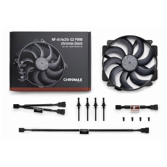 Noctua NF-A14x25r G2 PWM chromax.black 12V 140mm Next Generation Fan : image 4