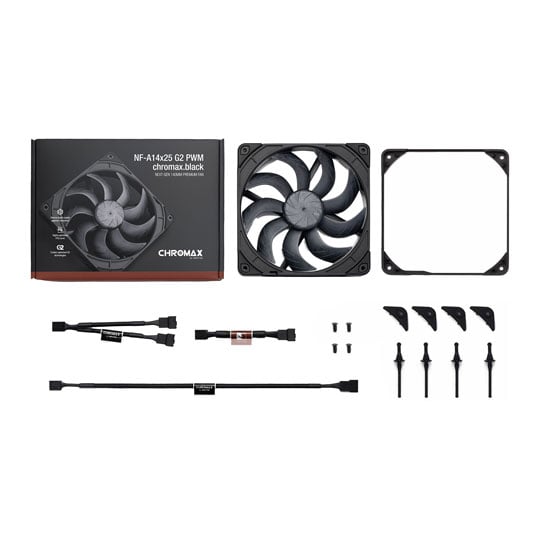 Noctua NF-A14x25 G2 PWM chromax.black 140mm Next Generation Fan : image 4
