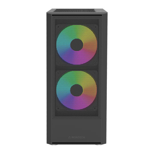 Montech X2 Plus Black Tempered Glass Compact Mid Tower PC Case inc 3 ARGB Fans Montech X2 Plus Black Tempered Glass Compact Mid Tower PC Case inc 3 ARGB Fans