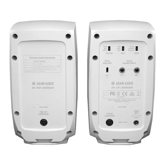 ADAM Audio - D3V (White) Monitors with Floor Stands + Cables : image 3