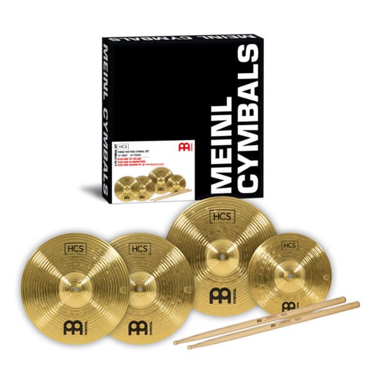 Meinl HCS Bonus Pack 13" Hihat + 14" Crash + 10" Splash + MEINL Drumsticks Meinl HCS Bonus Pack 13" Hihat + 14" Crash + 10" Splash + MEINL Drumsticks