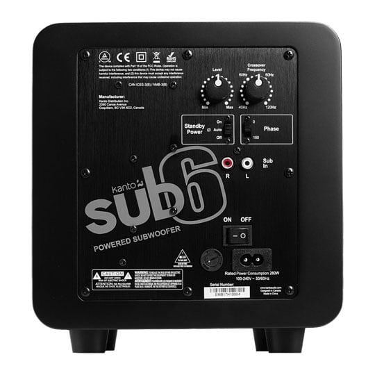 Kanto SUB6 Subwoofer - Vinyl Black