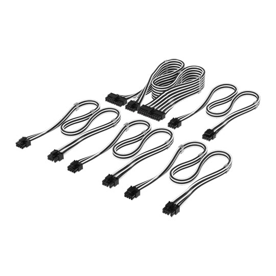 CORSAIR Elite Premium Type-4 Black / White Power Supply Cable Starter Kit