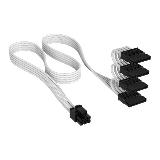 CORSAIR Elite Premium White Type-4 to SATA Power Supply Cable