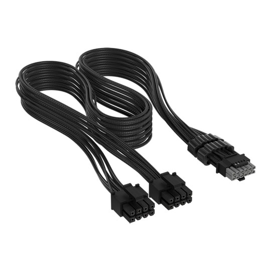 CORSAIR Elite Premium Black Type-4 8-pin to PCIe 12V-2x6 600W Power Supply Cable