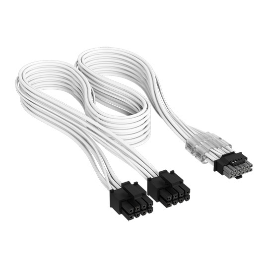 CORSAIR Elite Premium White Type-4 8-pin to PCIe 12V-2x6 600W Power Supply Cable