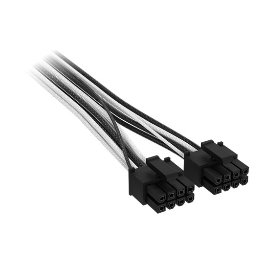 CORSAIR Elite Premium Black / White Type-4 8-pin to PCIe 12V-2x6 600W Power Supply Cable