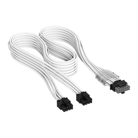 CORSAIR Elite Premium White Type-5 8-pin to PCIe 12V-2x6 600W Power Supply Cable