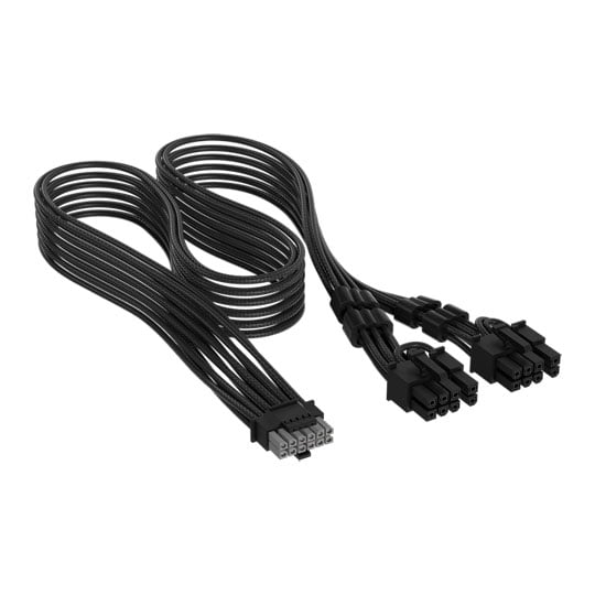 CORSAIR Elite Premium Black 12V-2x6 to 6+2-pin Power Supply Cable