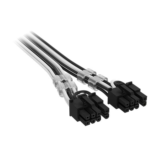 CORSAIR Elite Premium Black / White 12V-2x6 to 6+2-pin Power Supply Cable : image 3