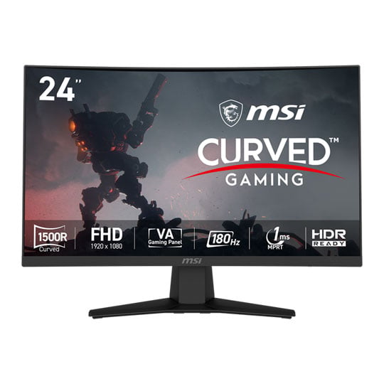 Open Box MSI MAG 244C 24" Full HD 180Hz Adaptive Sync Curved VA Gaming Monitor : image 1