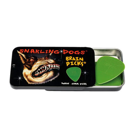 Snarling Dogs 351 Brain Picks - GREEN .53mm - 12PC Tin