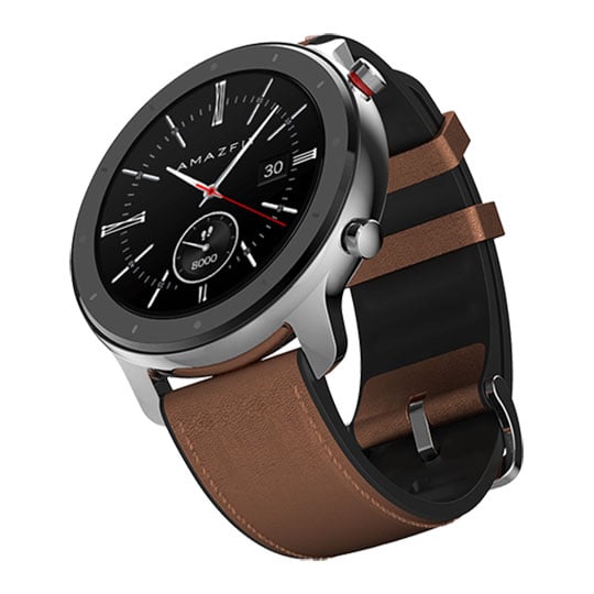 Open Box Amazfit GTR Smartwatch 47mm Stainless Steel Smartwatch Leather Strap iOS/Android
