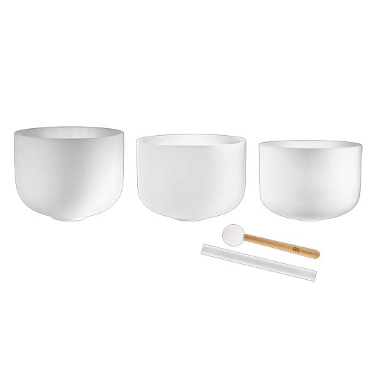Meinl Sonic Energy 3-piece Crystal Singing Bowl Set, C3 / E3 / G3, 440 Hz : image 2