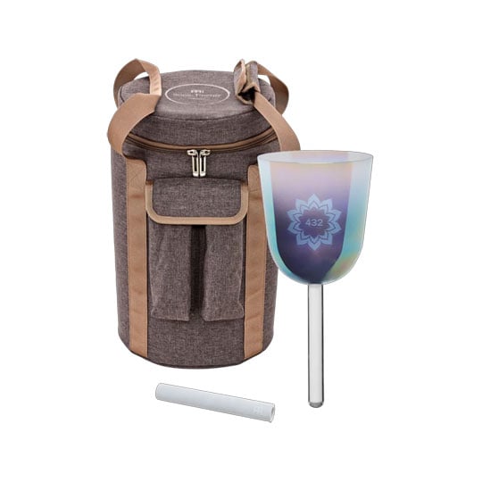 Meinl Sonic Energy 5.5" Essence Crystal Singing Bowl, 432 Hz, Slate Blue, Lotus Flower : image 1