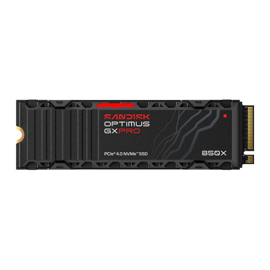 SANDISK OPTIMUS GX PRO 850X 2TB M.2 (2280) PCIe Gen 4 NVMe 1.4 SSD / Solid State Drive with Heatsink SANDISK OPTIMUS GX PRO 850X 2TB M.2 (2280) PCIe Gen 4 NVMe 1.4 SSD / Solid State Drive with Heatsink