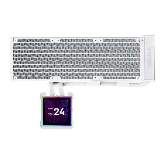 Refurbished Lian Li Hydroshift II LCD-S 360N White All-in-One Fanless CPU Cooler with LCD
