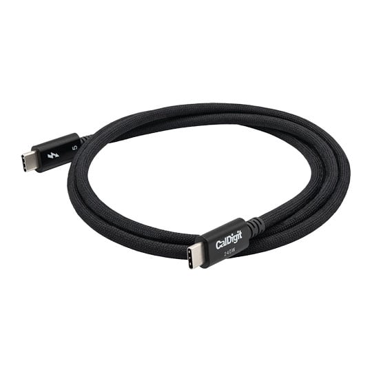 CalDigit 0.5 Metre Thunderbolt 5 Pro Cable (120Gbps 240W PD) Black USB-C to USB-C Cable CalDigit 0.5 Metre Thunderbolt 5 Pro Cable (120Gbps 240W PD) Black USB-C to USB-C Cable