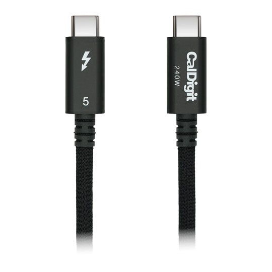 CalDigit 0.5 Metre Thunderbolt 5 Pro Cable (120Gbps 240W PD) Black USB-C to USB-C Cable CalDigit 0.5 Metre Thunderbolt 5 Pro Cable (120Gbps 240W PD) Black USB-C to USB-C Cable