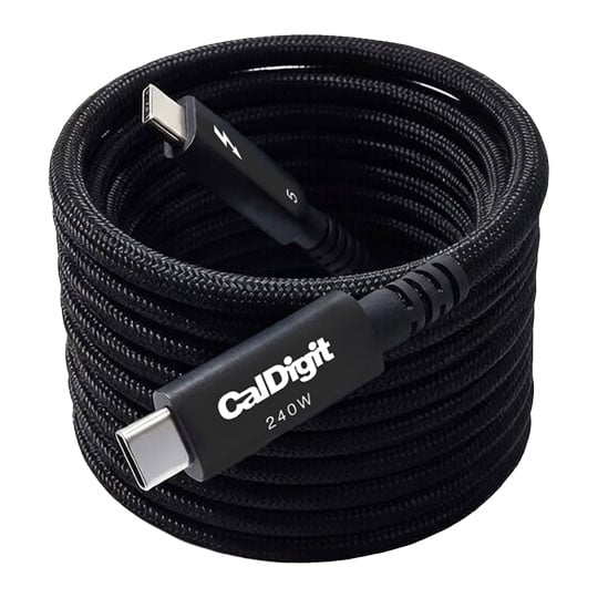 CalDigit 2 Metre Thunderbolt 5 Pro Cable (120Gbps 240W PD) Black USB-C to USB-C Cable CalDigit 2 Metre Thunderbolt 5 Pro Cable (120Gbps 240W PD) Black USB-C to USB-C Cable