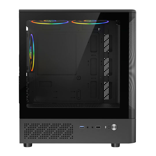 CiT F3 Mesh Tempered Glass Black Micro-ATX Tower Gaming Case