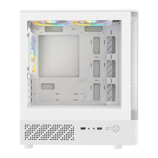 CiT F3 Mesh Tempered Glass White Micro-ATX Tower Gaming Case
