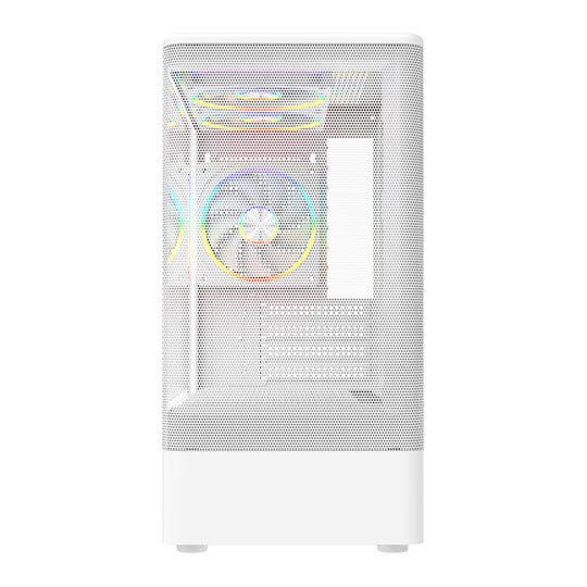 CiT F3 Mesh Tempered Glass White Micro-ATX Tower Gaming Case : image 3