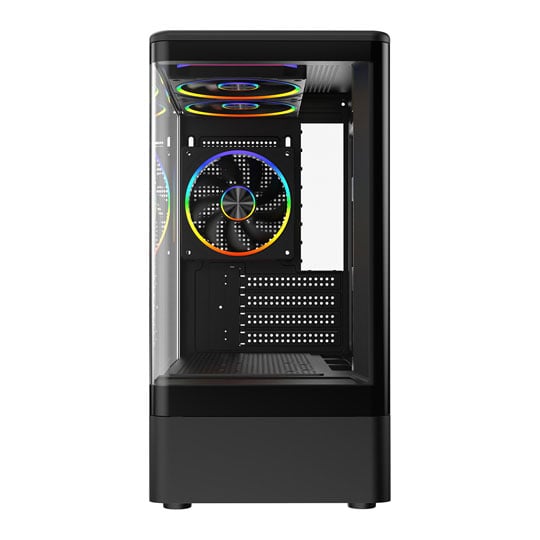 CiT F3 Tempered Glass Black Micro-ATX Tower Curved Gaming Case : image 3