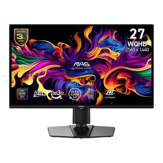 MSI MAG 274QP QD-OLED X24 26.5” 2K 240Hz Adaptive Sync HDR Ready Gaming Monitor